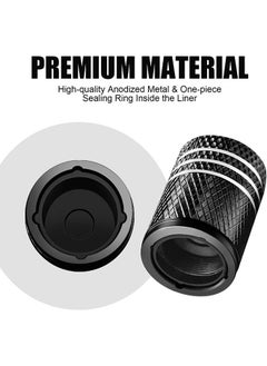 Generic 4 Pcs Universal Tire Valve Stem Caps, Corrosion Resistant Leak-Proof Heavy-Duty Anodized Alloy, for Car Bike Truck Motorcycle (Black)  - Image 3