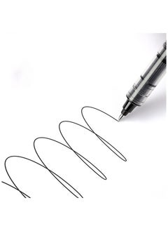 KASTWAVE Straight Liquid Gel Pen 12 Pcs 0.5mm Student Fountain Rollerball Fine Point Pens Extra Fine Point Pens Black Liquid Gel Ink Pen Set, for Writing Note Taking Signature Office Journaling  - Image 3