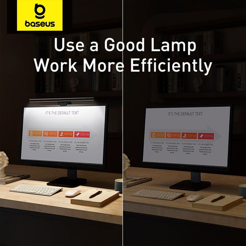 Baseus Monitor Lights with Touch Sensor, USB Powered LED, 3 Switchable Modes, Dimmable Computer Light for Home, Black,Aluminium - Image 3