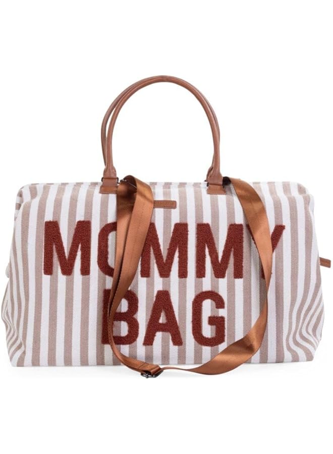 erorex Mommy Bag Stripes Diaper Changing Big Bag Nude Terracotta - Image 5