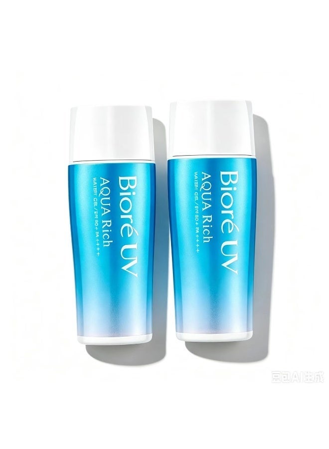 Biore UV AQUA Rich Watery Gel SPF50+ Sunscreen 70g,Pack of 2 - Image 1