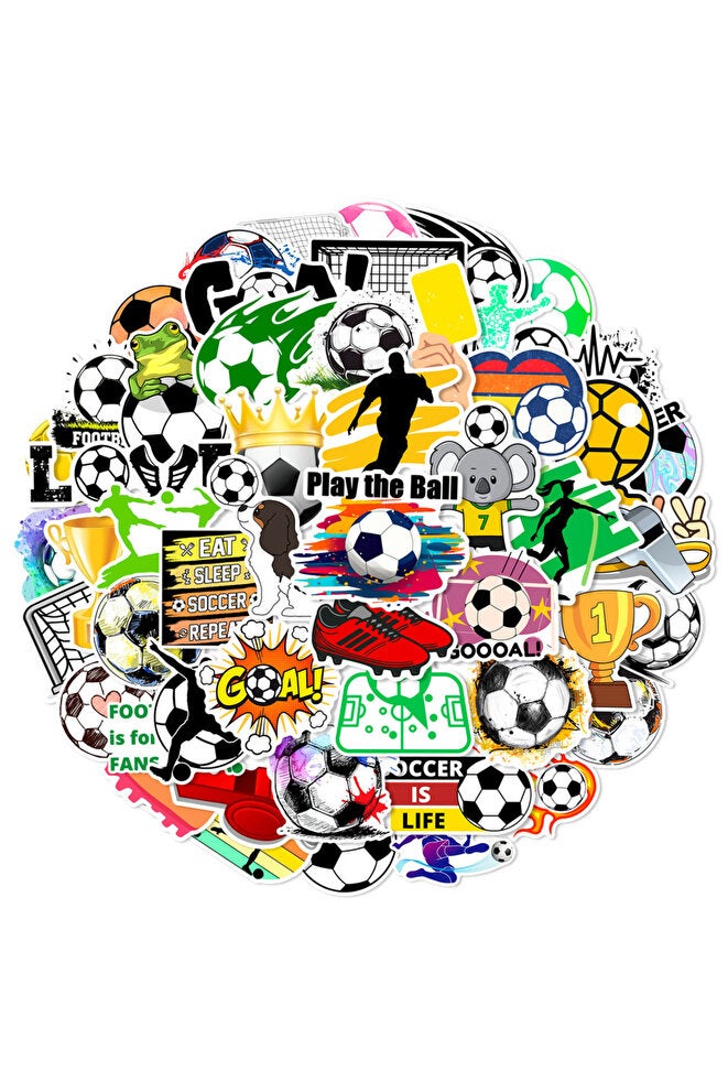 50Pcs Soccer Football Sports Stickers Sports Helmets DIY Gift Decal for Laptops Phones Bottles