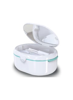 SYOSI Dentures Cup Case SYOSI Denture Cups for Soaking Dentures for Cleaning Household Office Travel Denture Cup Denture Bath Box Double Layer Dry and Wet Separation Portable False Teeth Container  - Image 1