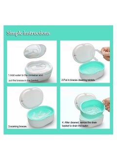 SYOSI Dentures Cup Case SYOSI Denture Cups for Soaking Dentures for Cleaning Household Office Travel Denture Cup Denture Bath Box Double Layer Dry and Wet Separation Portable False Teeth Container  - Image 4