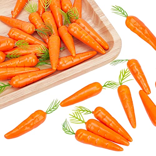 CHGCRAFT 30Pcs Mini Easter Decor Carrots Realistic Fake Fruit Lifelike Carrots Simulation for Floral Arrangements Easter Home Kitchen Display Decor, 0.55 Inch - Image 1