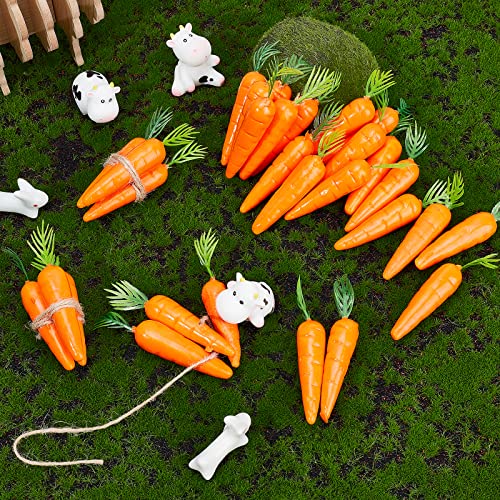 CHGCRAFT 30Pcs Mini Easter Decor Carrots Realistic Fake Fruit Lifelike Carrots Simulation for Floral Arrangements Easter Home Kitchen Display Decor, 0.55 Inch - Image 4