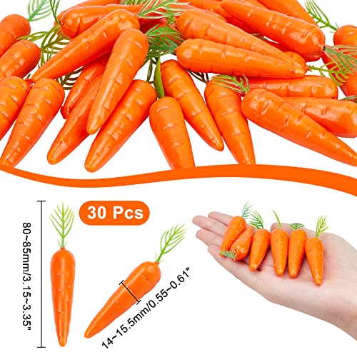 CHGCRAFT 30Pcs Mini Easter Decor Carrots Realistic Fake Fruit Lifelike Carrots Simulation for Floral Arrangements Easter Home Kitchen Display Decor, 0.55 Inch - Image 2