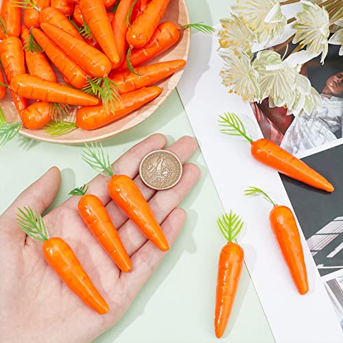CHGCRAFT 30Pcs Mini Easter Decor Carrots Realistic Fake Fruit Lifelike Carrots Simulation for Floral Arrangements Easter Home Kitchen Display Decor, 0.55 Inch - Image 3