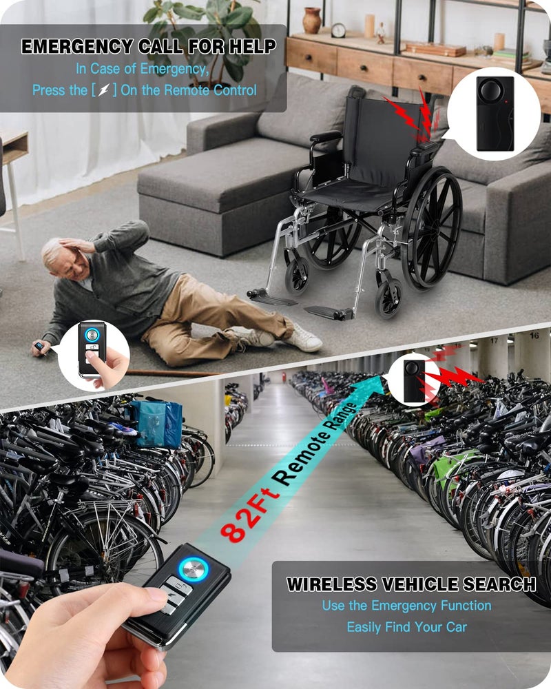 WSDCAM Wireless Vibration Alarm with Remote Control Anti-Theft Alarm Bike/Motorcycle/Vehicle Security Alarm, 110db Loud, Door and Window Alarm - Image 4