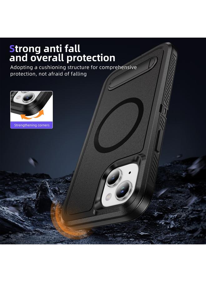 Zaboon Case For iPhone 13 Guard MagSafe Holder Matte PC Hybrid TPU Phone Case - Image 5