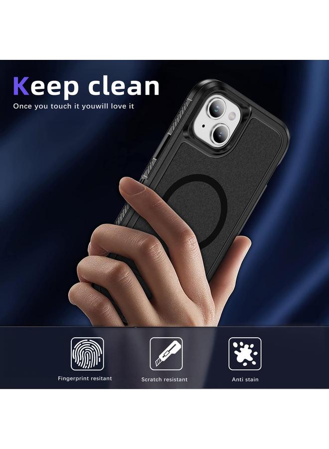 Zaboon Case For iPhone 13 Guard MagSafe Holder Matte PC Hybrid TPU Phone Case - Image 4