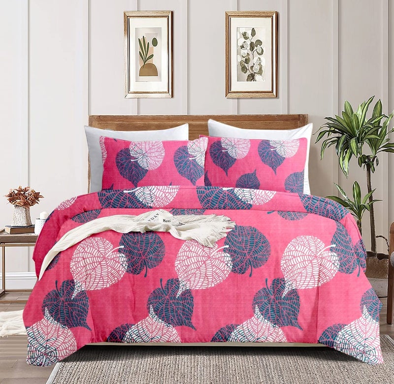 VAS COLLECTIONS VAS COLLECTION® All Weather Microfiber Comforter/Duvet/AC Quilt/Blanket - Reversible with Siliconised Filling - 200 GSM |Double - 220x240 cms (Pink & Green) - Image 5