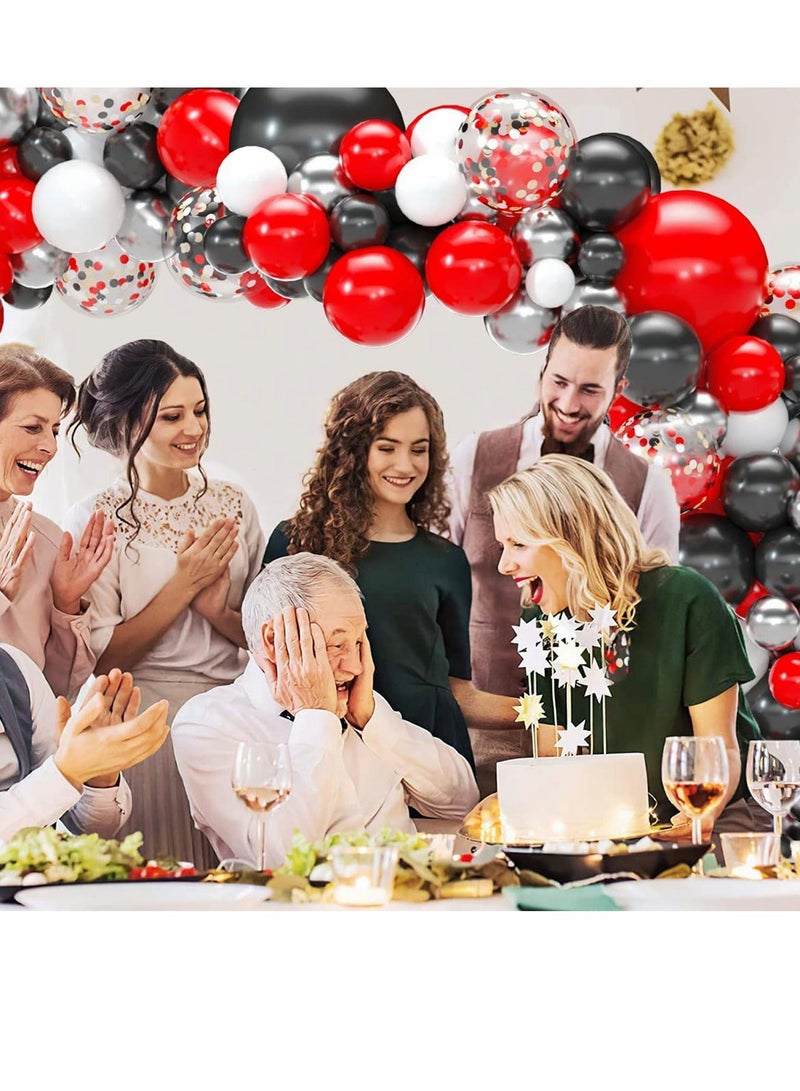 شو وو Gold and Red Balloon Garland 113 Pack Black White Sliver Arch DIY Kit for Wedding Baby Shower Boy Party Decoration Birthday Graduation Anniversary - Image 2