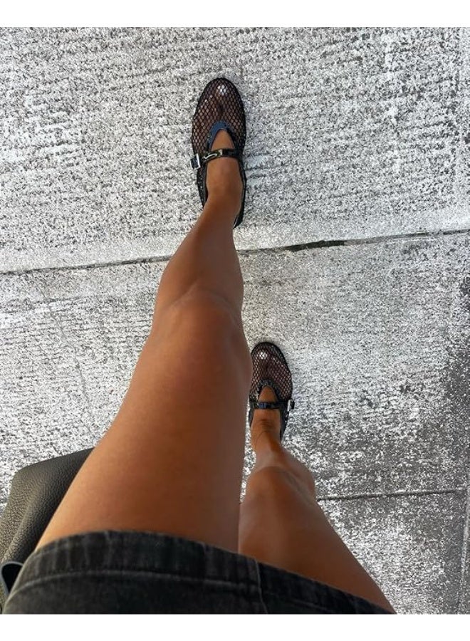 عاليا باريس حذاء باليه مسطح من ألايا بتصميم شبكي - أسود - Image 3