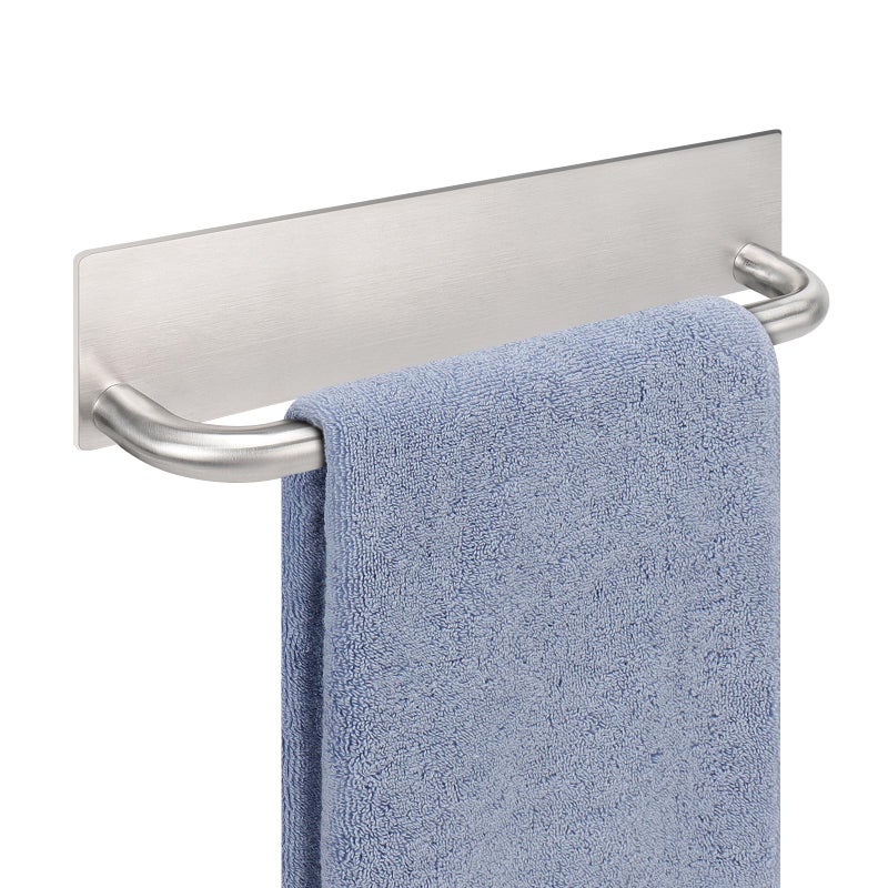 Livabber Self Adhesive Hand Towel Holder- 304 Stainless Steel Hand Towel Bar for Bathroom Kitchen Stick on Wall, Towel Ring No Drilling, 9 Inch (Brushed Nickel) - Image 1