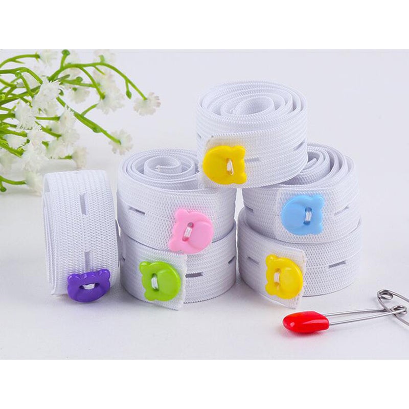 20pcs Fold Over Elastic Infant Baby Diaper Tape Fixing Belt Adjustable Fasteners Fix Diaper Strips with One Buttom(42cm/ of Random Color ) - Image 4