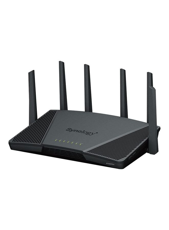 سينولوجي RT6600ax - Tri-Band 4x4 160MHz Wi-Fi router, 2.5Gbps Ethernet, VLAN segmentation, Multiple SSIDs, parental controls, Threat Prevention, VPN (US Version)/ Black - Image 1