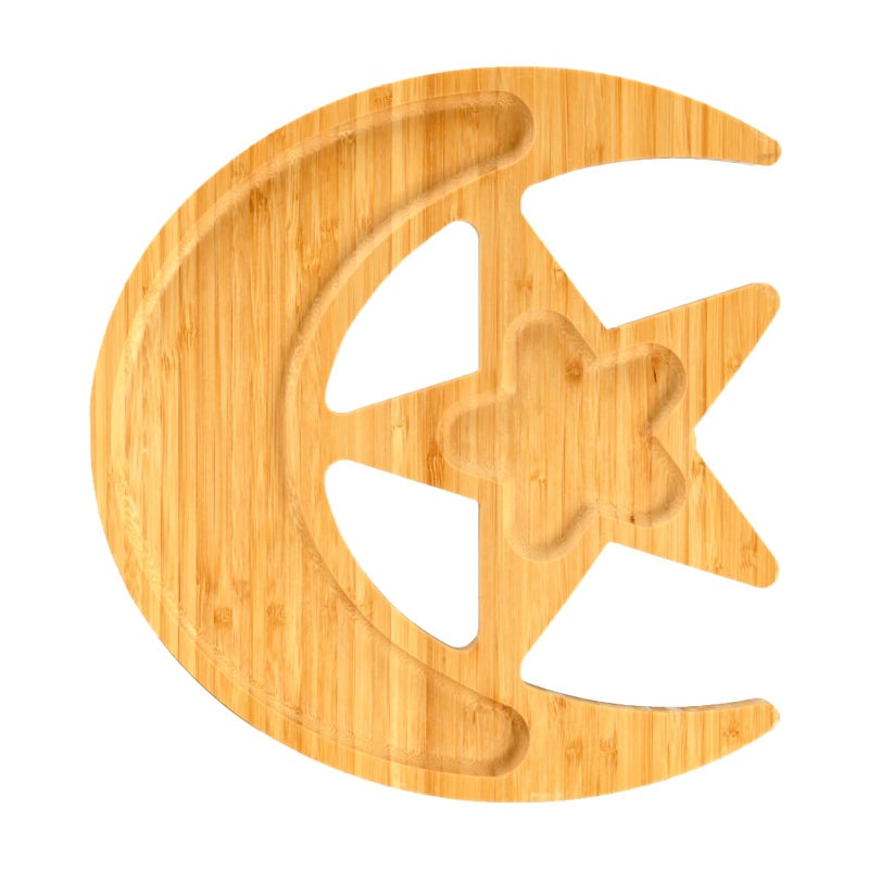 BinaryABC Eid Ramadan Kareem Moon Star Wood Serving Platters Wooden Trays Side Dish Serving TraysEid Mubarak Decorations Table Decorations Supplies