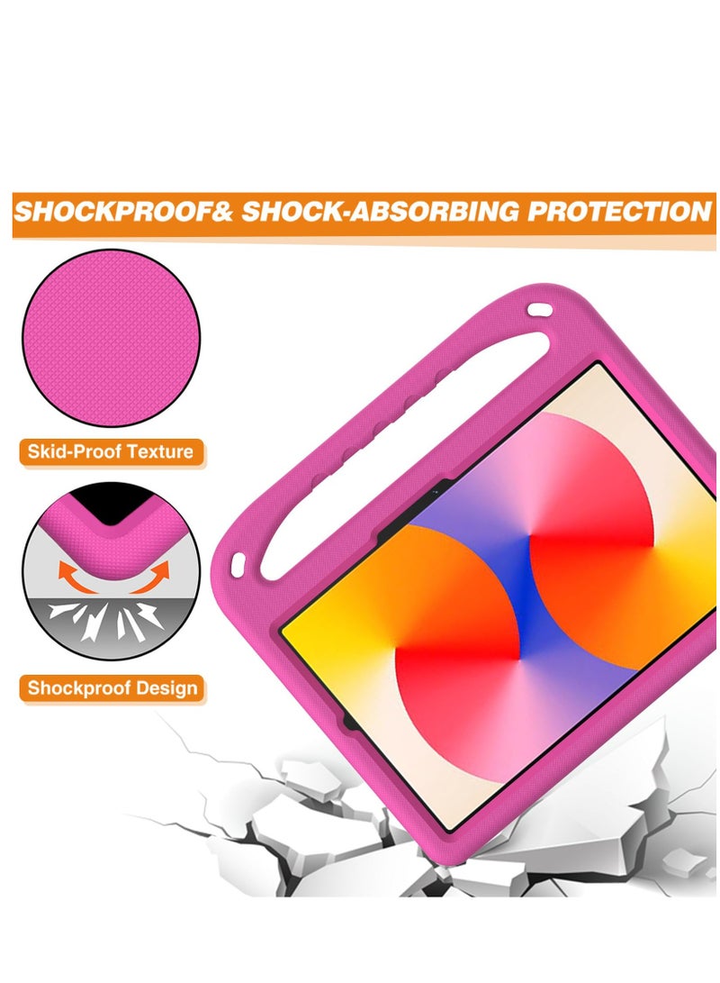 Kids Case For Huawei MatePad SE 11-Inch (2024) EVA Foam Lightweight Shockproof Duarable Tablet Cover with Handle Stand Case For Children Firendly (Pink) - Image 5