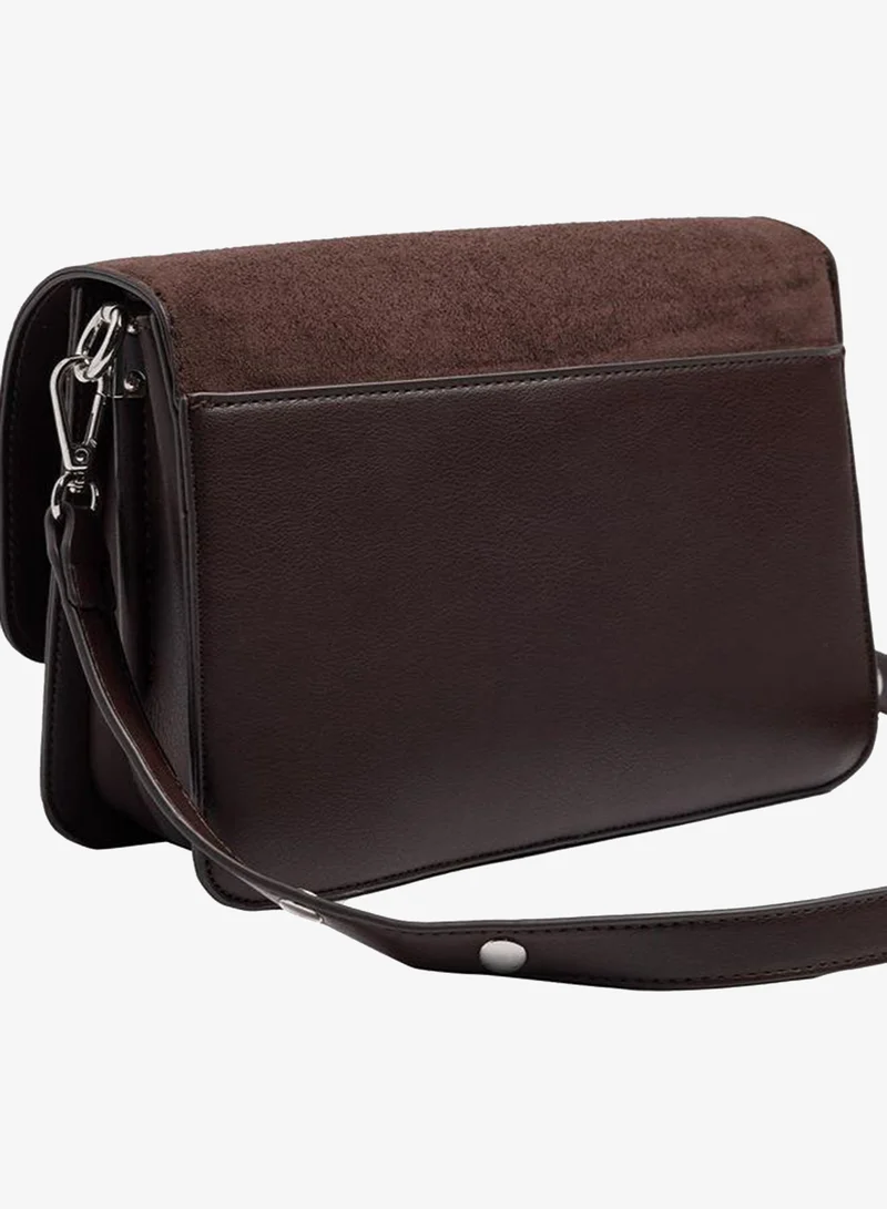 Parfois Brown Crossbody Bag With Flap Soft Texture for Women | Best Price UAE
