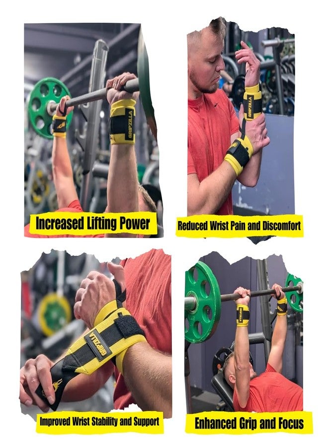 GRIPZILLA Weightlifting Wrist Wraps for Men & Women - Ultimate Wrist Support with Thumb Loop for Powerlifting, Strength Training, Bodybuilding, Workouts & Pain Relief. Flexible, Elastic, Adjustable, - Image 5