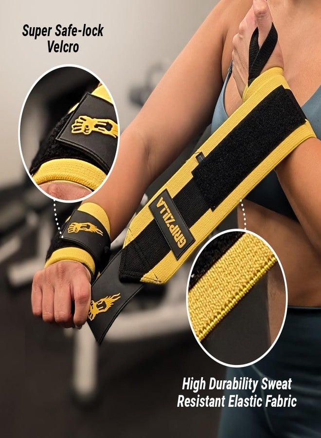 GRIPZILLA Weightlifting Wrist Wraps for Men & Women - Ultimate Wrist Support with Thumb Loop for Powerlifting, Strength Training, Bodybuilding, Workouts & Pain Relief. Flexible, Elastic, Adjustable, - Image 3