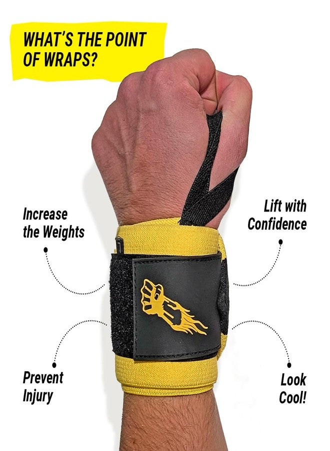 GRIPZILLA Weightlifting Wrist Wraps for Men & Women - Ultimate Wrist Support with Thumb Loop for Powerlifting, Strength Training, Bodybuilding, Workouts & Pain Relief. Flexible, Elastic, Adjustable, - Image 2