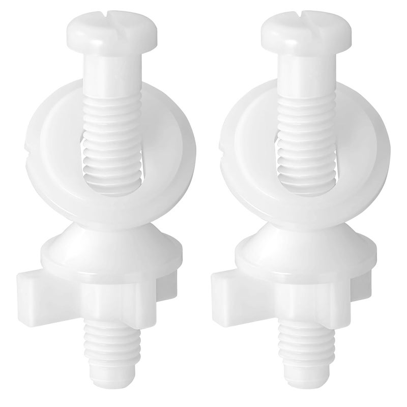 VRSS Toilet Seat Screws Replacement White Plastic Bolts Screws with Nuts for Top Mount Toilet Seat Hinges (2 Pack) - Image 1