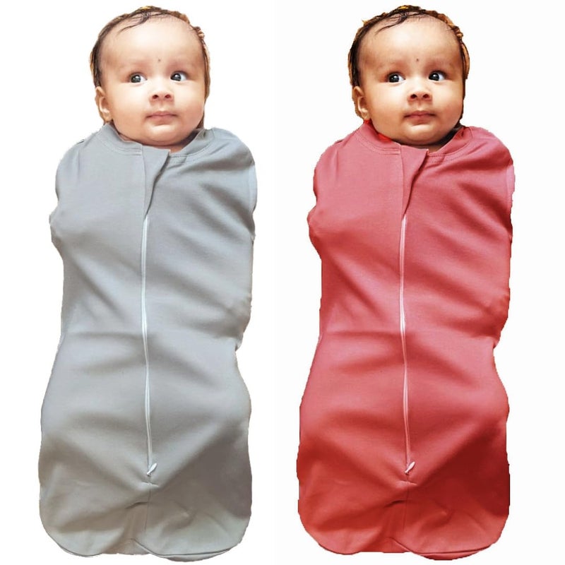 MammaChamp Zipper PODSwaddle Sleeping SackBagWrapBlankets New Born Baby for 03 Months Pack of 2 - Image 1