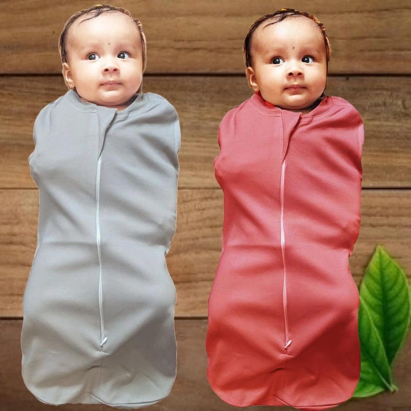 MammaChamp Zipper PODSwaddle Sleeping SackBagWrapBlankets New Born Baby for 03 Months Pack of 2 - Image 2