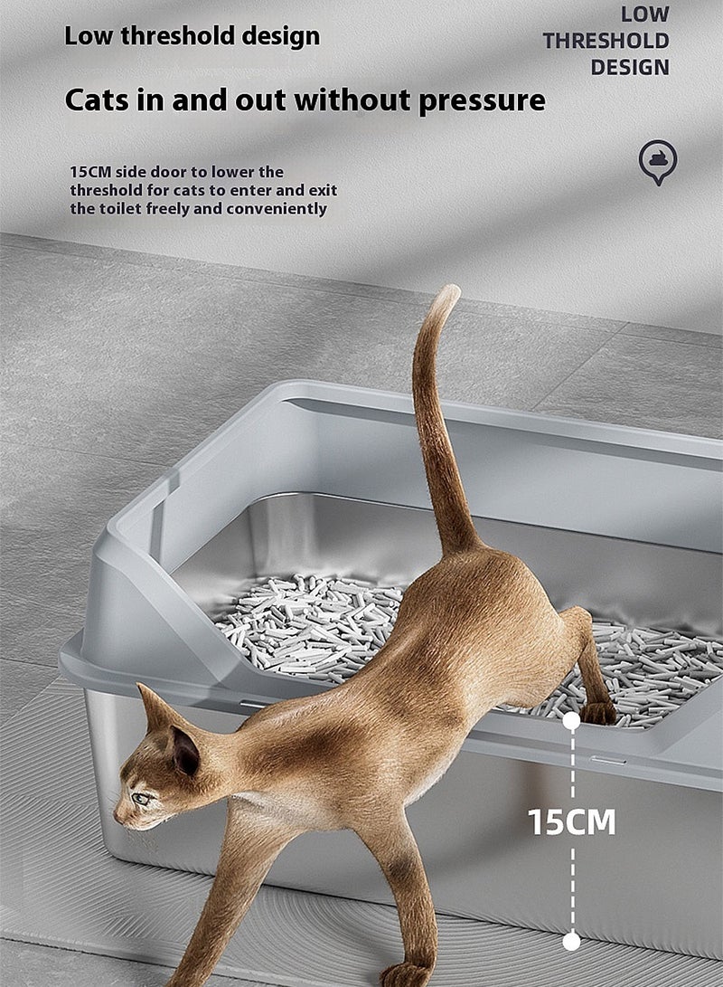 Kidle صندوق فضلات القطط رمادي - Image 5