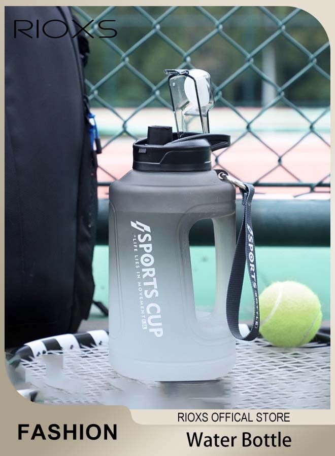 RIOXS 2.3L Motivational Water Bottle, Large Capacity Water Jug with Time Marker, Carrying Cord and Carrying Cord, Leak Proof Sports Bottle, BPA Free, Suitable for Everyday Use in Fitness Gym, Sports, Home and Office  - Image 1