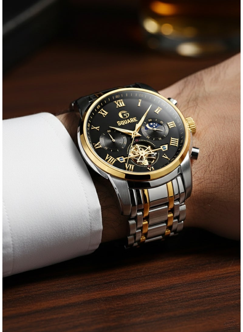 Gsquare Men’s Analog Quartz Two tone Stainless Steel Watch – Model 2858 - Image 3