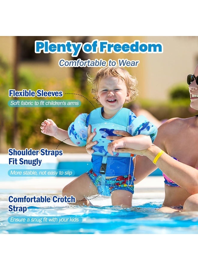 Cuken Toddler Swim Vest, Toddler Floaties Fit 13-30/22-44 Lbs, Kids Swim Jacket with Adjustable Strap, Arm Floaties Water Wing Arm Band for Children Learn to Swim, Puddle Sea Beach Jumper Boy Girl - Image 4