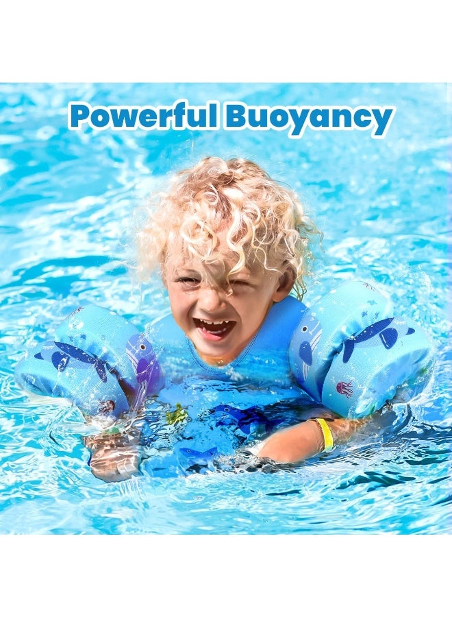 Cuken Toddler Swim Vest, Toddler Floaties Fit 13-30/22-44 Lbs, Kids Swim Jacket with Adjustable Strap, Arm Floaties Water Wing Arm Band for Children Learn to Swim, Puddle Sea Beach Jumper Boy Girl - Image 5
