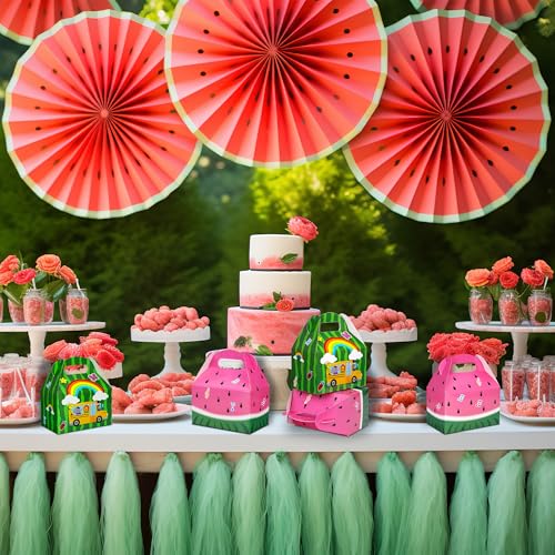 Caoekego Cartoon Melon Party Snacks Boxes 16 PCS Cartoon Melon Candy Bags for Watermelon Theme Birthday Party Supplies Goodie Bag - Image 3