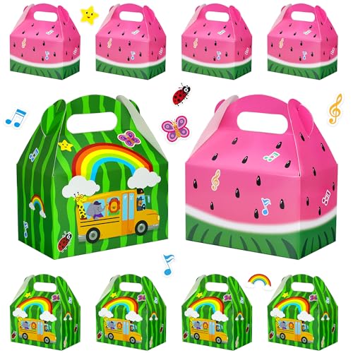 Caoekego Cartoon Melon Party Snacks Boxes 16 PCS Cartoon Melon Candy Bags for Watermelon Theme Birthday Party Supplies Goodie Bag - Image 1