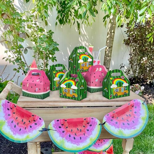 Caoekego Cartoon Melon Party Snacks Boxes 16 PCS Cartoon Melon Candy Bags for Watermelon Theme Birthday Party Supplies Goodie Bag - Image 2