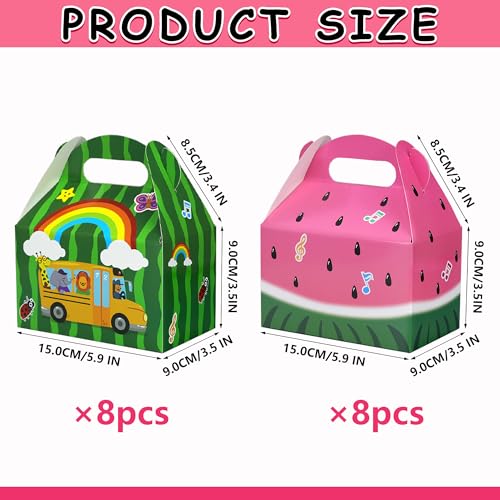 Caoekego Cartoon Melon Party Snacks Boxes 16 PCS Cartoon Melon Candy Bags for Watermelon Theme Birthday Party Supplies Goodie Bag - Image 5