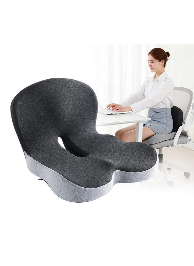 TYCOM - Tycom Seat Cushion for Office Lumbar Support Pillow Chair Memory Foam Coccyx Seat Cushion for Sciatica Back Support Pillow Chair Pads Reduce Tailbone Pressure Dark and Light Grey. - Image 1