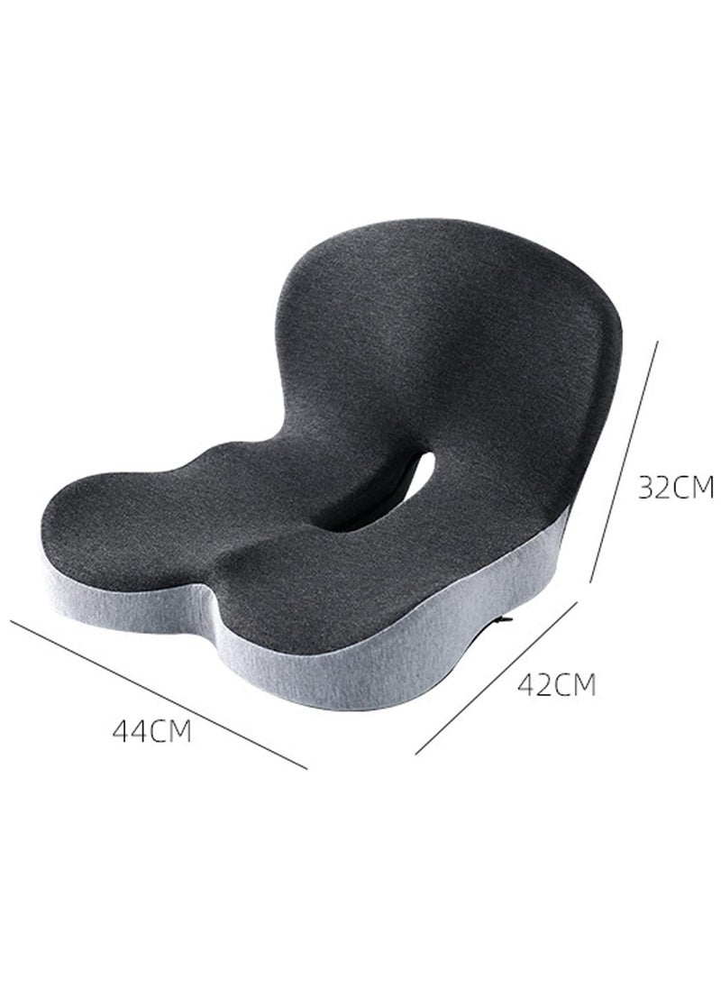 TYCOM - Tycom Seat Cushion for Office Lumbar Support Pillow Chair Memory Foam Coccyx Seat Cushion for Sciatica Back Support Pillow Chair Pads Reduce Tailbone Pressure Dark and Light Grey. - Image 1