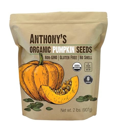 Anthony's Anthonys Organic Pumpkin Seeds 2 lb Gluten Free Non GMO No Shell Unsalted Raw - Image 1