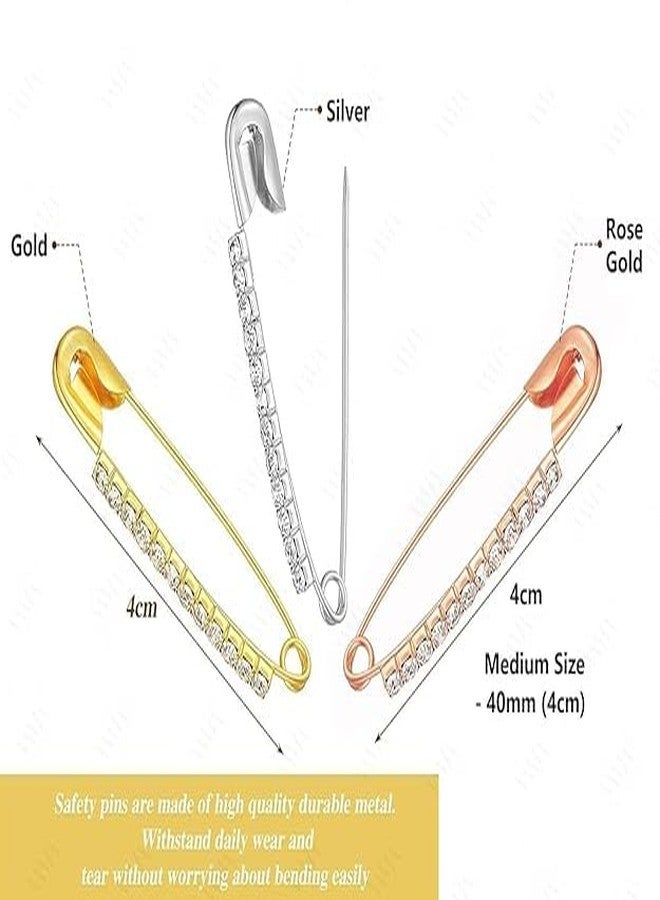 skyunion Stone Safety Saree Pin Saari Pins Cloth Safety With Safe Lock Nappy Pins For Clothes Dress Kurtis Pallu Dupatta Chunari Sari Pleats For Women Best Gift For Women multi p-12 - Image 5