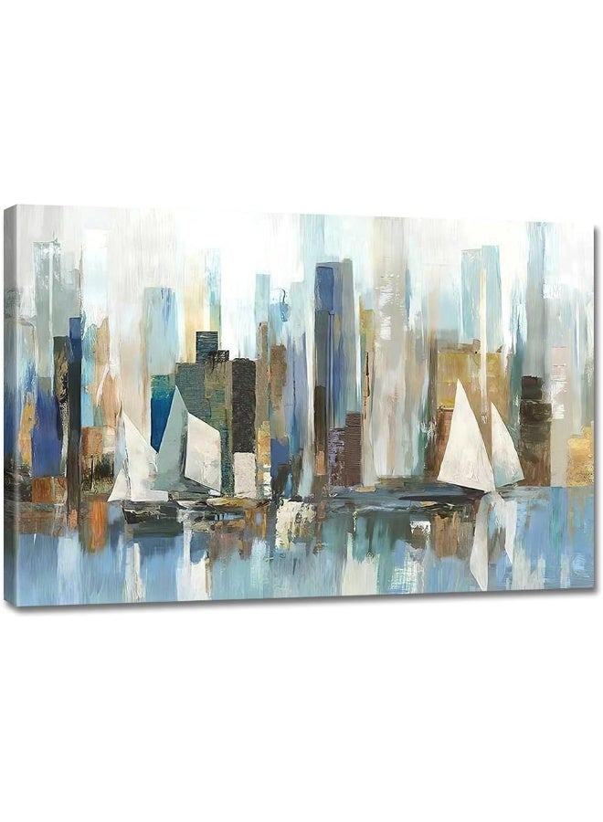 gaosoul Canvas Wall Art Abstract New York Cityscape Art Paintings - Image 1