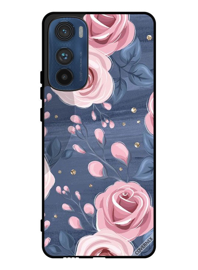 Covernex Protective Case Cover For Motorola Edge 30 Roses & Leaves Pattern - Image 1