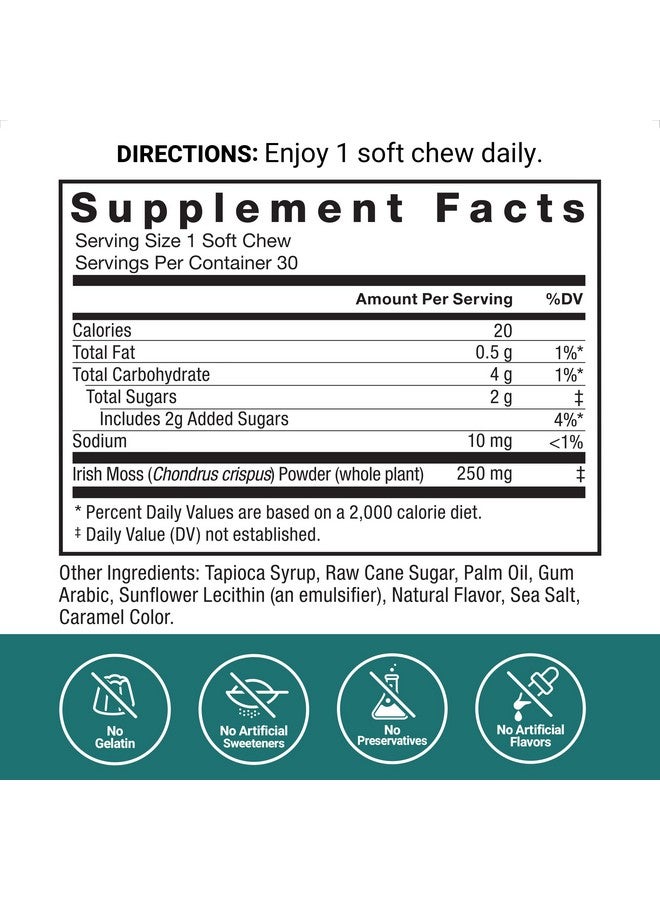 فوريس فاكتور علكات ناعمة من الطحالب البحرية من FORCE FACTOR، لدعم المناعة وصحة القلب، مكمل غذائي خارق من الطحالب البحرية الأيرلندية ومضادات الأكسدة، خالية من الكائنات المعدلة وراثيًا، خالية من الجلوتين، بنكهة الكراميل المملح، 90 علكة ناعمة، 3 عبوات، 18 أونصة - Image 4