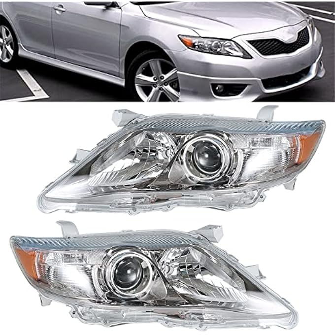 Silscvtt Headlights Replacement For Toyota Camry Se 2010 2011 Front Head Lamps Projector Headlights Pair LeftRight Side Passenger Driver Side - Image 1