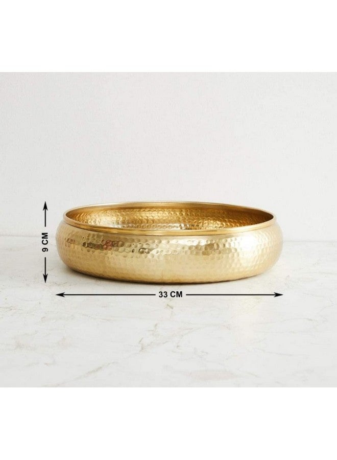 World Fire® Urli Bowl for Floating Flowers and Tea-Light Candles Home, Office and Table Decor Size : 12In (Hammerd Golden Urli 12 Inch), 500 ml - Image 4
