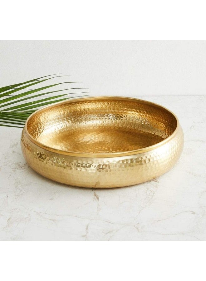 World Fire® Urli Bowl for Floating Flowers and Tea-Light Candles Home, Office and Table Decor Size : 12In (Hammerd Golden Urli 12 Inch), 500 ml - Image 2