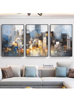 FASHION HOME 3PCS Wall Art Bright Style Minimalist Decor Modern Abstract Canvas Prints Poster Picture Framed Paintings Decorations  - Image 4
